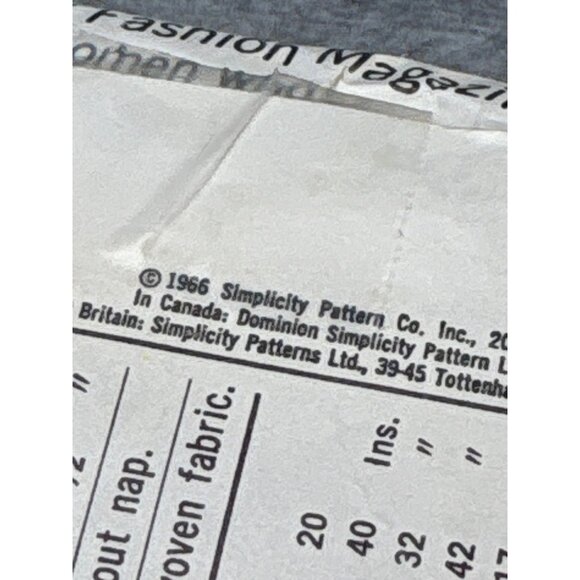 Simplicity 6780 Misses Dress Sewing Pattern Size 16 1966 Uncut - Picture 4 of 6